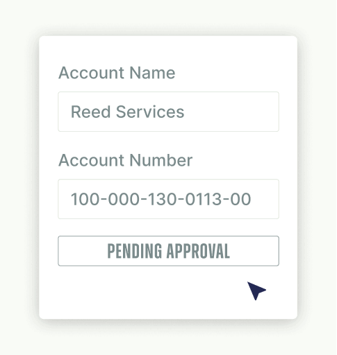 animated gif showing the approval of account information