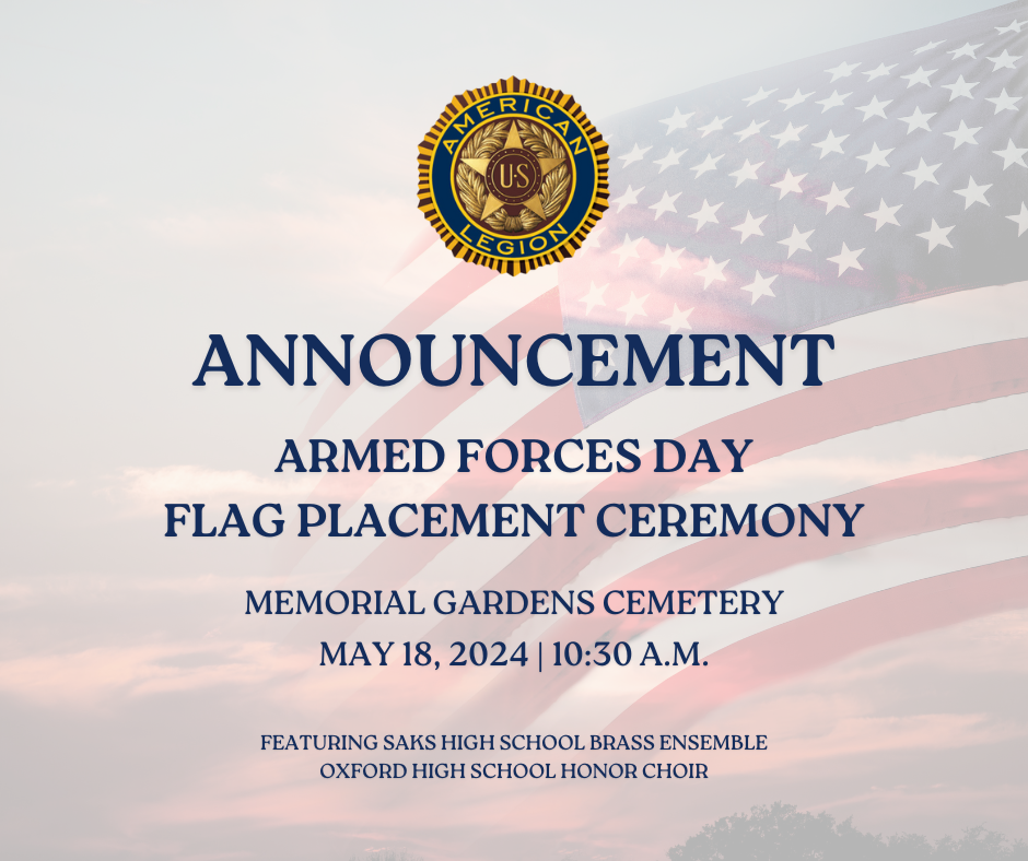 Armed Forces Day Flag Placement Ceremony