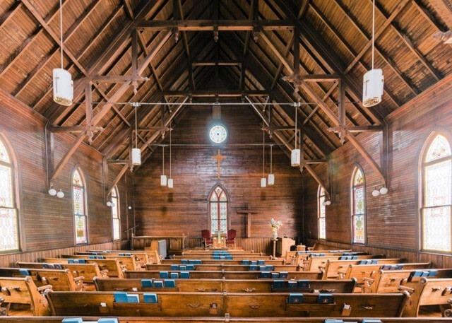 Interior view of Dodson Memorial Presbyterian Church, ca. 2018