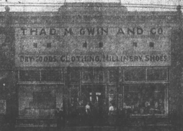 Thad M. Gwin and Co. on East Choccolocco Street, c. 1901