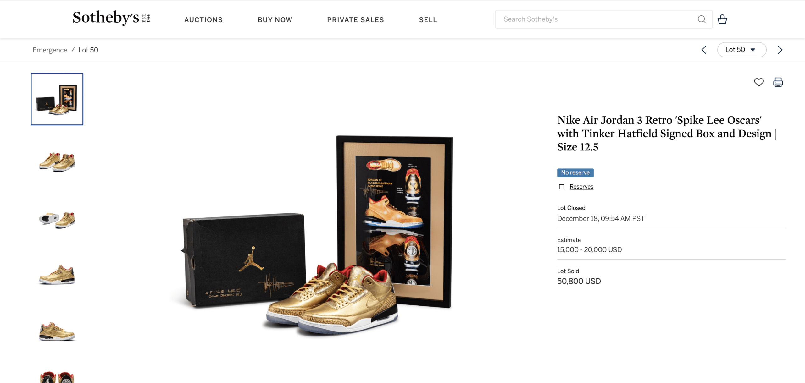 Shoe Auction Final Amount