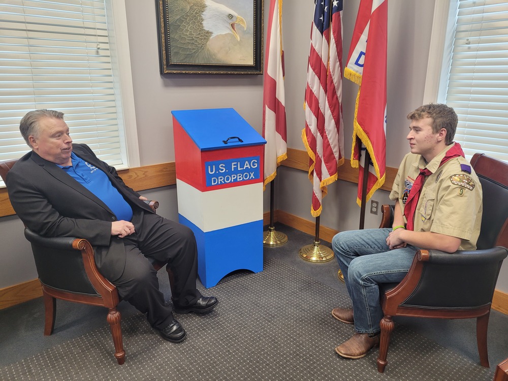 Oxford Boy Scout contributes U.S. Flag dropbox to earn eagle scout rank