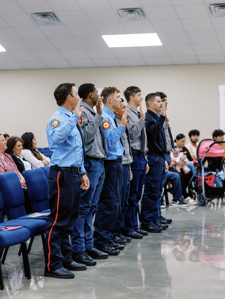 SEVEN NEW FIREFIGHTERS PINNED AT BRIDGE PROGRAM CEREMONY