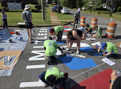 Vision Zero sidewalk mural makes intersection safer
