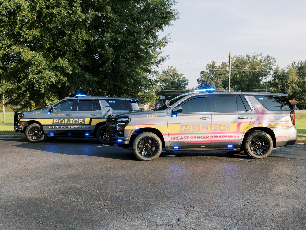 Oxford Police unveils new health awareness patrol cars  