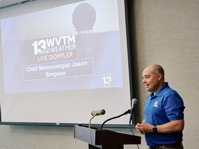 WTVM 13’s chief meteorologist Jason Simpson visits Oxford’s Community Health Series