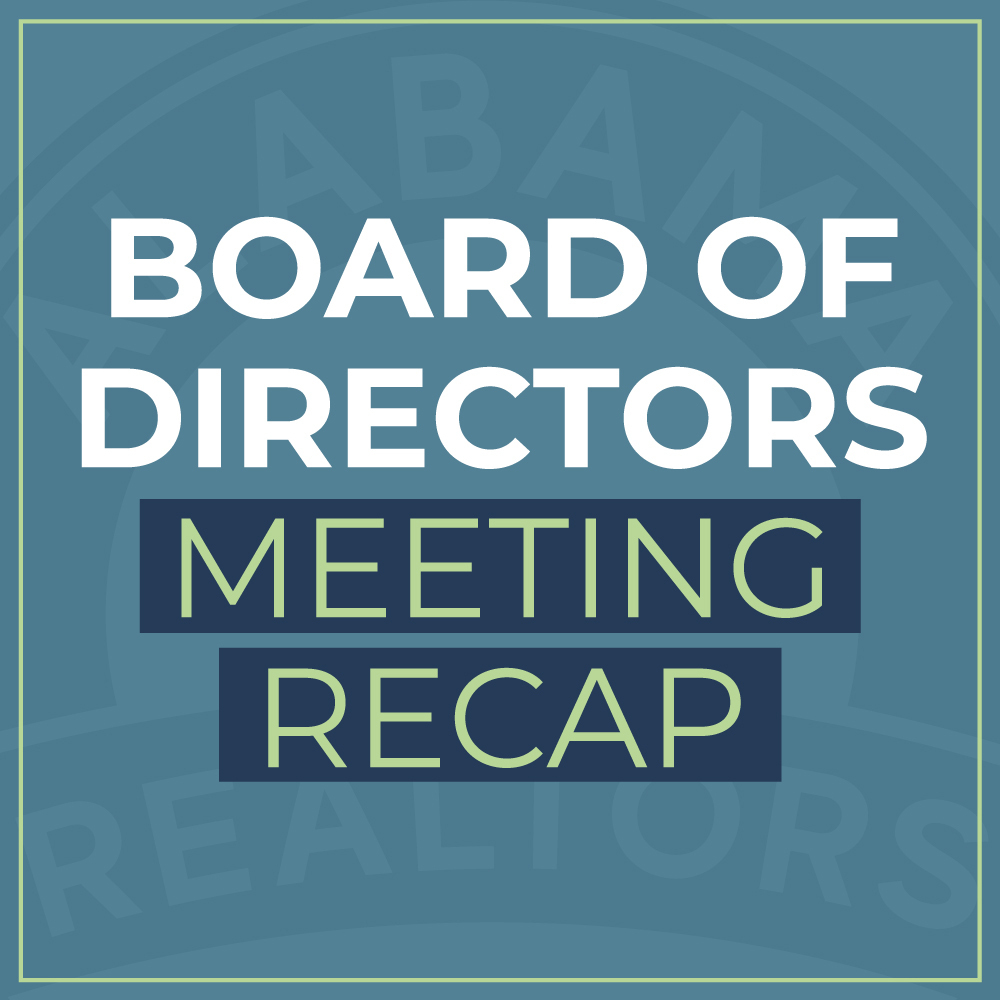 Board of Directors Meeting Recap